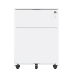 GlasFlength File Cabinets Drawer File Cabinet Rolling Filing Cabinet Mobile File Cabinet for Home Office, White, 15.35"*17.72"*21.18" - 1 of 4