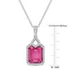 EVERLY JEWELRY | Sterling Silver 5 3/5 CT TGW Pink Topaz and 1/4 CT TW Diamond Halo Pendant with Chain - 18 inch - 4 of 4