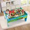 Safstar Kids Wooden Train Table Set 80 PCS Activity Playset w/ Reversible Tabletop - 2 of 4