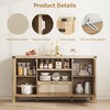 Garvee 47.2" Rattan Buffet Cabinet - Farmhouse Kitchen Storage with Drawer & Open Shelves, Boho Wooden Sideboard for Dining & Living Room, Natural - 4 of 4