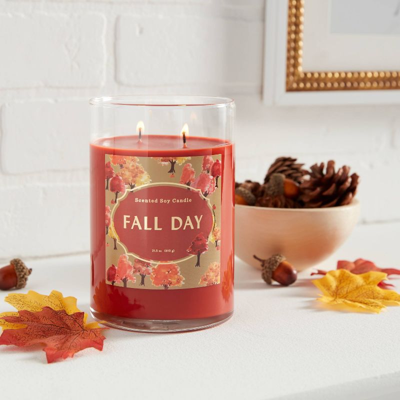 2-Wick Clear Glass Fall Day Lidded Jar Candle 21.5oz - Opalhouse&#8482;, 2 of 6