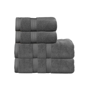 Home Weavers Elegance Essentials 550GSM 100% Cotton Zero Twist Super Absorbent Bath Towel Set - 1 of 4