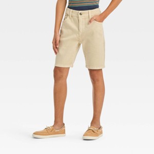 Boys' Relaxed Tapered 'At the Knee' Flat Front Jean Shorts - Cat & Jack™ - 1 of 4