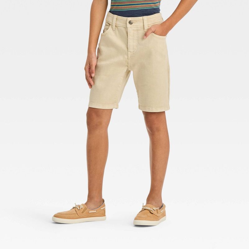 Boys' Relaxed Tapered 'At the Knee' Flat Front Jean Shorts - Cat & Jack™, 1 of 5