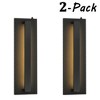 ALOADECOR 1-Light H20 in Minimalist Modern Linear Integrated LED Outdoor Wall Sconce with Dusk to Dawn in Matte Black for Porch Patio (¨2 Pack) - 3 of 4