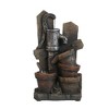 Gulches 7.7*3.9*13.6" Brown and Gray Water Fountain with Antique Water Pump Design - 4 of 4