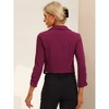 INSPIRE CHIC Women's Regular Fit Notched Lapel Ruched Sleeve Business Crop Blazer - 4 of 4