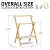 Bamboo baby clothes hanger with storage rack and double pole, lightweight, sturdy, sustainable and foldable, odorless - 4 of 4