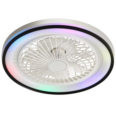 BestParts 15" Ultra-Thin Ceiling Fan with Reversible Color Panels - Quiet 3-Speed Motor, Dimmable LED Light