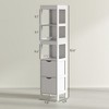 Aghana Digitals Slim White Bathroom Floor Cabinet with 2 Drawers & 3 Open Shelves - Compact Storage - 3 of 4