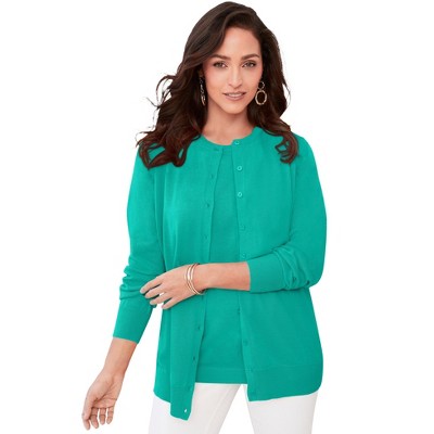 Jessica London Women's Plus Size Fine Gauge Cardigan