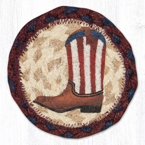 Earth Rugs American Boot Printed Coaster 5"x5" Rustic Western Decor - 1 of 3