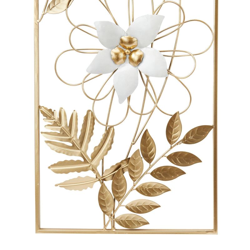 Set of 2 Metal Floral Wall Decors with Gold Frame - Olivia &#38; May, 3 of 9