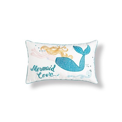 Mermaid Large Pillow Set 2  Mermaid Kisses Starfish Wishes Make Waves 16x16" 