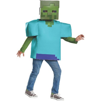  Creeper Classic Minecraft Costume, Green, Small (4-6