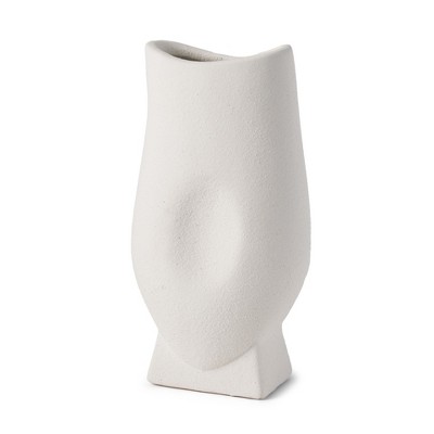 HomeRoots 11" White Ceramic Sculptural Table Vase