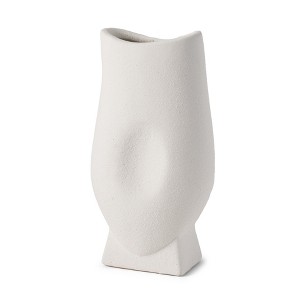 HomeRoots 11" White Ceramic Sculptural Table Vase - 1 of 4