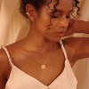 18K Gold Carnation Birth Flower Necklace – Dainty 2MM Twist Chain with Birthstone Pendant - 3 of 4