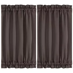 2 Pcs 25"x40" Blackout Curtains Sliding Door Panel Darkening Drape Coffee Color - PiccoCasa