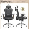 GALAXHERO Ergonomic Mesh Desk Chair with Adjustable 3D Headrest Tilt Function, Big and Tall Reclining Chair with Lumbar Support and 3D Armrests Black - 2 of 4