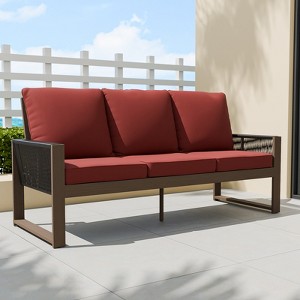 EAGLE PEAK Natural Cedar Patio Furniture, Real Wood Outdoor Furniture Couch 3 Seat Sofa - 1 of 4