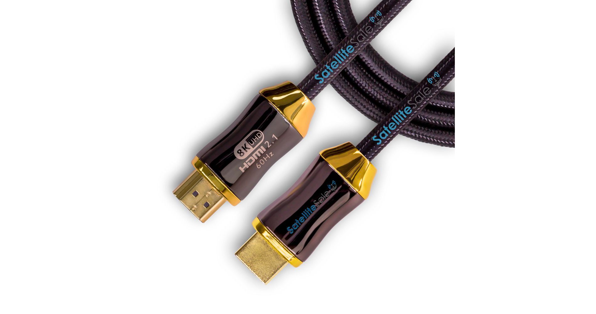 SatelliteSale Digital Ultra High-Speed HDMI 2.1 Cable 4K/120Hz 8K/60Hz 48Gbps Universal Wire Black Cotton Cord