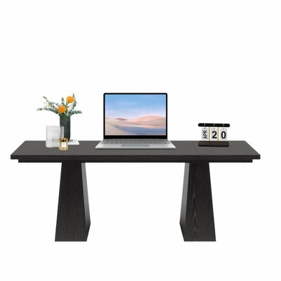 Lirago,63-Inch Rustic Farmhouse Wood Desk – Tapered Legs & Particleboard Construction Computer Desk