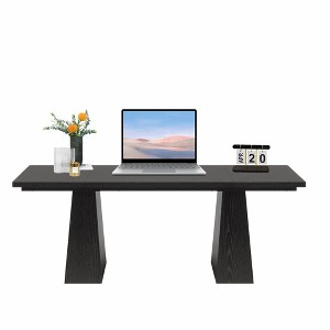 Lirago,63-Inch Rustic Farmhouse Wood Desk – Tapered Legs & Particleboard Construction Computer Desk - 1 of 4