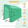 EAGLE PEAK 3 Tier Lean to Portable Greenhouse, Heavy-Duty Garden with Wire Shelves, 2 Roll-Up Zipper Doors - 3 of 4
