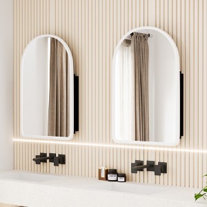 Spassway 36"H*24"W Arch Wood Medicine Cabinet with Adjustable Shelves Recessed Wall Cabinet Wall Mounted Bathroom Storage Cabinet with Mirror - 1 of 4