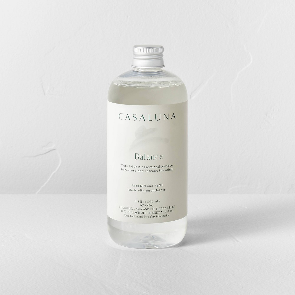 350ml Balance Reed Diffuser Refills Clear - Casaluna&trade;: Bamboo & Lotus Aromatherapy, No Battery Required