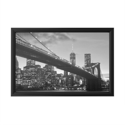 Trademark Fine Art - CATeyes  'Brooklyn Bridge 5' - Backlit LED Lightbox with Metal Frame - Ready to Hang with Anti-Glare Acrylic Cover