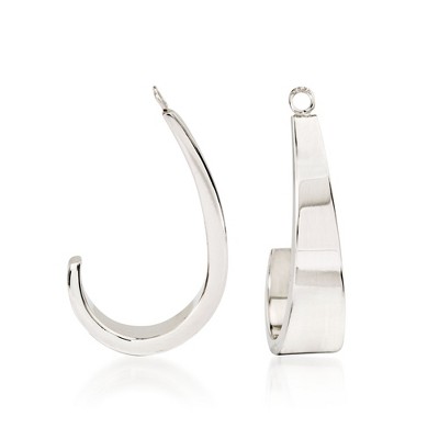 Ross-Simons 14kt White Gold J-Hoop Earring Jackets