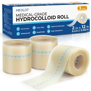 LotFancy Hydrocolloid Bandage Roll, 2x 12', 3 Rolls, Waterproof  Hydrocolloid Adhesive Dressing : Target