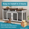 Dog Crate Furniture, for 2 Dogs, Heavy Duty Dog Kennel, for Large Breed with Removable Divider, Tray, Wooden Dog Crate - 3 of 4