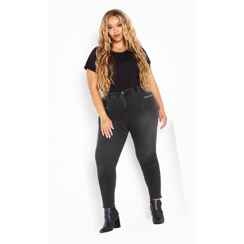 Women's Plus Size Wild Beauty Jean - smoke | ARNA YORK, 2 of 6