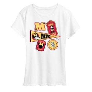 Women's - Disney - Minnie Mouse Collegiate Patches Short Sleeve Graphic T-Shirt - 1 of 4