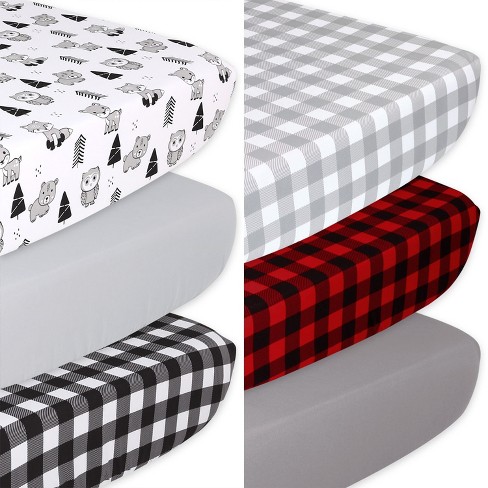 Black and white 2024 buffalo plaid crib sheet