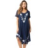 Riviera Sun Womens Short Sleeve Denim Embroidered Sundress - Lace Trim Summer Dress. - 2 of 4