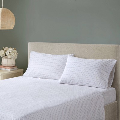 Queen Gray Floral Microfiber Bed in a Bag Set