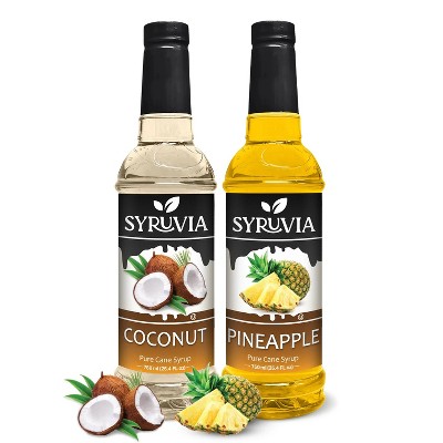 Syruvia Coffee Flavors Variety Pack: Pineapple & Coconut 25.4 fl oz Syrup