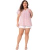 Agnes Orinda Women's Plus Size Petal Sleeve Floral Print V Neck Loose Fit Casual Basic Blouse - 3 of 4