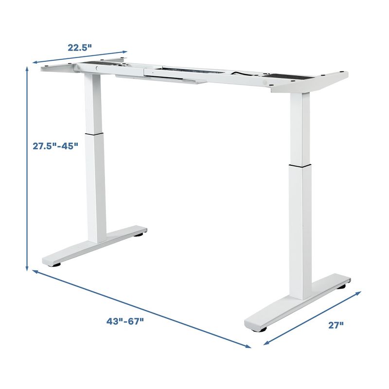 Costway Electric Stand Up Desk Frame Dual Motor Height Adjustable Stand White\Black, 4 of 11