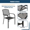 CLIHOME 5-Piece Outdoor Dining Set,With Umbrella Hole Square Table & Mesh Chairs Patio Set - 3 of 4
