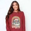 Santa's Favorite Helper Retro - Women's Garment Dyed Graphic Sweatshirt - 3 of 4