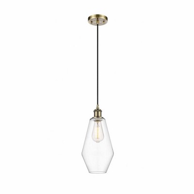 Cindyrella - 1 Light Cord Hung Mini Pendant In Industrial Style-14.5 Inches Tall and 7 Inches Wide
