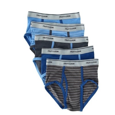 Fruit of the Loom Boy's Fashion Briefs Underwear (5 Pack), XL, Solid Stripes