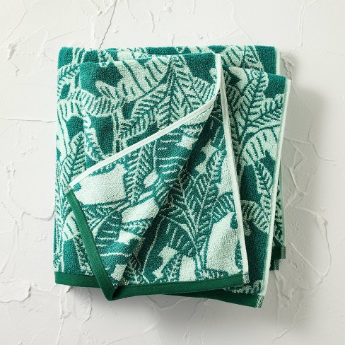 2pc Paradise Bath And Hand Towel Set Green Opalhouse Designed With Jungalow Cotton Jacquard Midweight Reversible Target