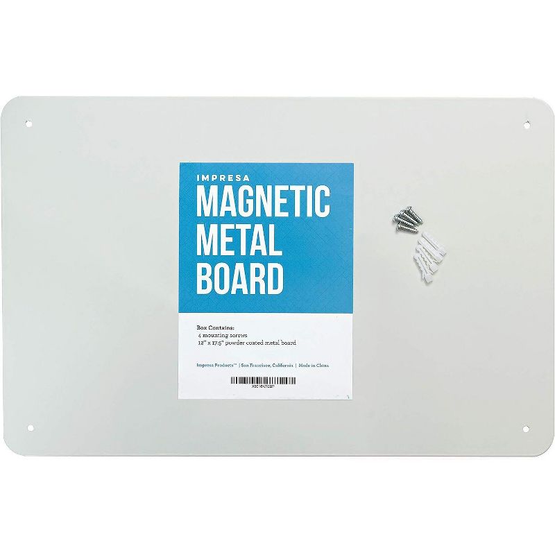 Impresa Magnetic Board for Wall - Board for Office, Home, Kitchen, and Classroom- Great for All Types of Magnets - Powder Coated Steel (17.5 x 12 In), 1 of 7