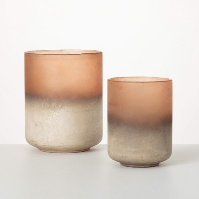 10"H Sullivans Sun-Hued Ombre Containers Set of 2, Multicolor